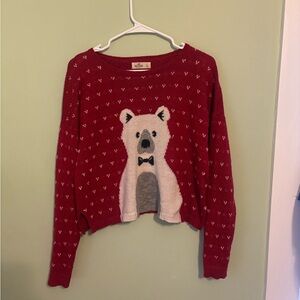 Hollister Red Sweater with Bear Motif